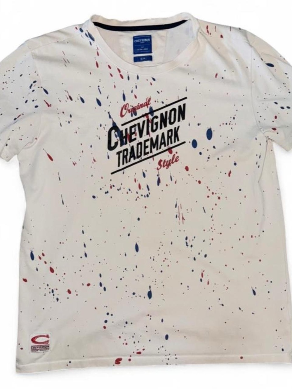 Chevignon White Splatter Graphic Short Sleeve Tee